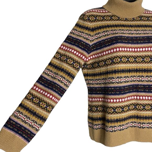 Brooks Brothers Sweater Womens S Merino Wool Turtleneck Preppy Nordic Red Fleece - Picture 8 of 11